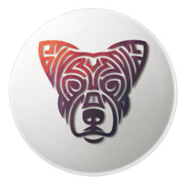 Hund Art Design Handle Drag Ceramic Knob Knopp