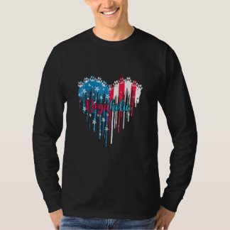 Hund Art Dogahoamerika Flagga för Independe T Shirt