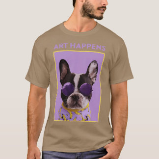 Hund Art Happens Art Fransk Bulldog T Shirt