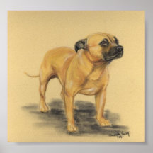 hund Art Print för "American Stafford Terrier"