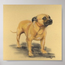 hund Art Print för "American Stafford Terrier" Poster