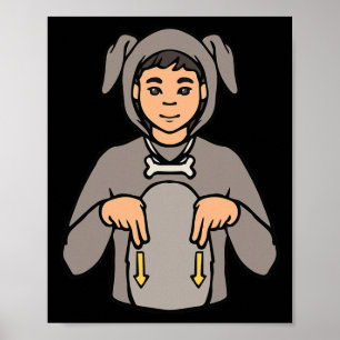 Hund ASL Hand Gesture Döv Hörselförlust Awar Poster
