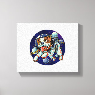 Hund astronaut, rymd-hund canvastryck