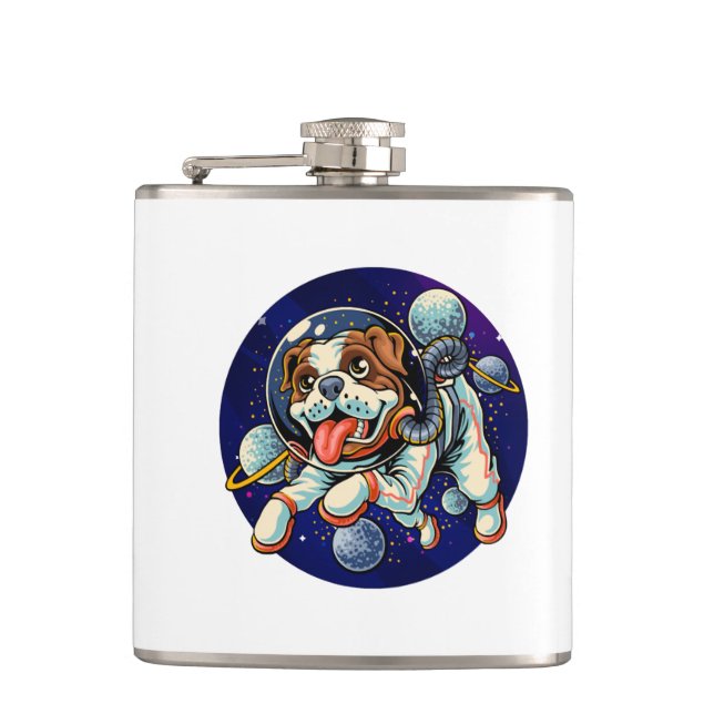Hund astronaut, rymd-hund fickplunta (Framsidan)