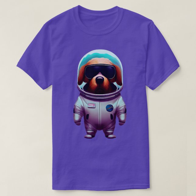 Hund Astronaut T Shirt (Design framsida)