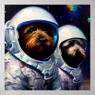 Hund Astronauter Poster