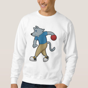 Hund at Bowling med Bowling ball Lång Ärmad Tröja