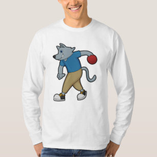 Hund at Bowling med Bowling ball T Shirt