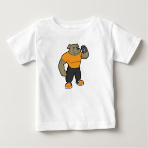 Hund at Fitness med Dumbbell T Shirt