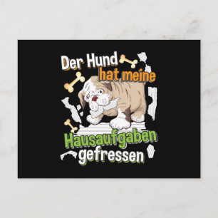 Hund Ate My Homwork - Lär dig tysk offert Vykort