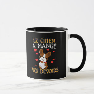 Hund Ate My Homwork - Learning Fransk Quote Mugg