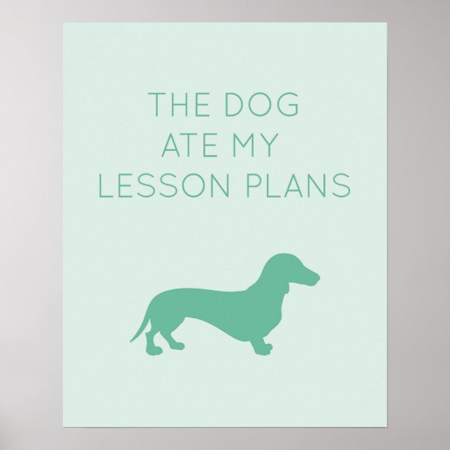 Hund Ate My Lesson Plans - Dachshund Poster (Framsidan)