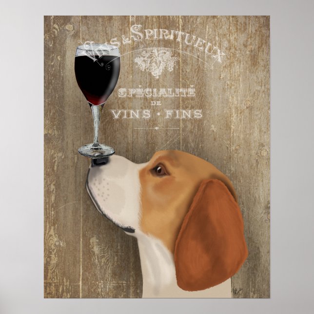 Hund Au Vin Beagle Poster (Framsidan)