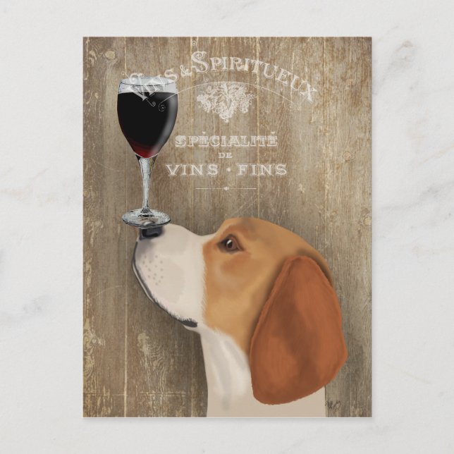 Hund Au Vin Beagle Vykort (Framsida)
