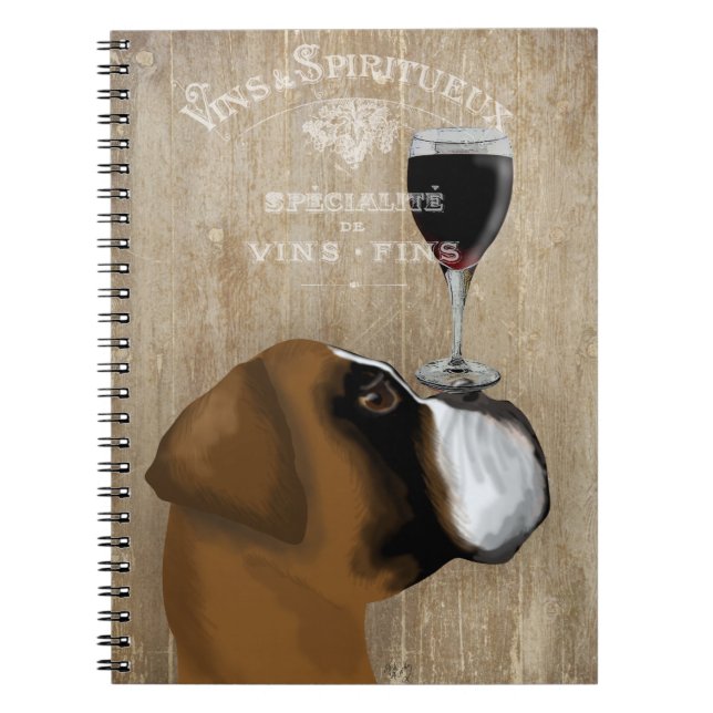 Hund Au Vin Boxer Anteckningsbok (Framsidan)