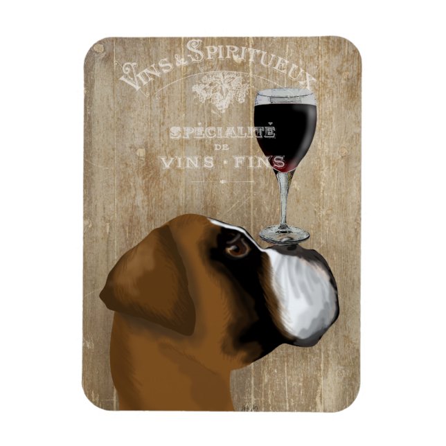 Hund Au Vin Boxer Magnet (Vertikal)