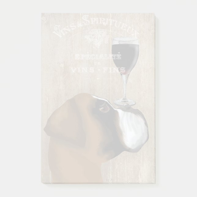 Hund Au Vin Boxer Post-it Block (Framsida)