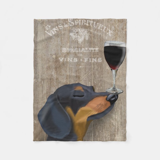 Hund Au Vin Dachshund Fleecefilt (Framsidan)