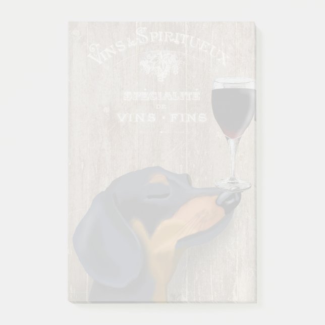 Hund Au Vin Dachshund Post-it Block (Framsida)