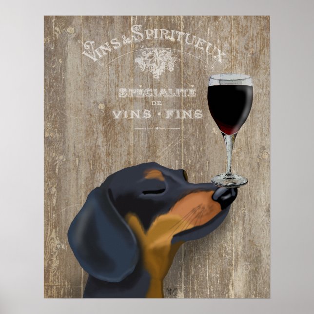 Hund Au Vin Dachshund Poster (Framsidan)