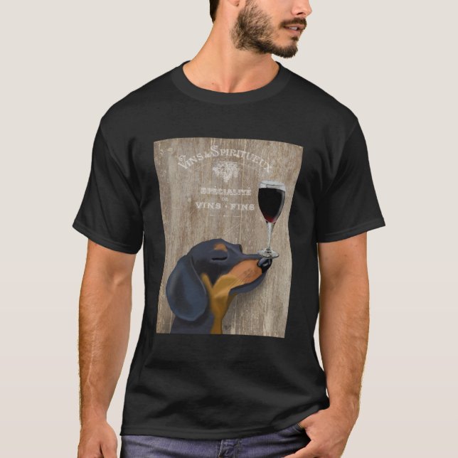 Hund Au Vin Dachshund T Shirt (Framsida)