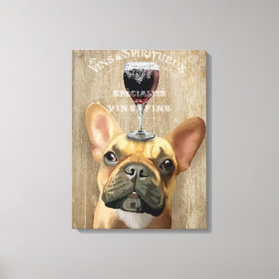 Hund Au Vin, Fransk Bulldog Canvastryck