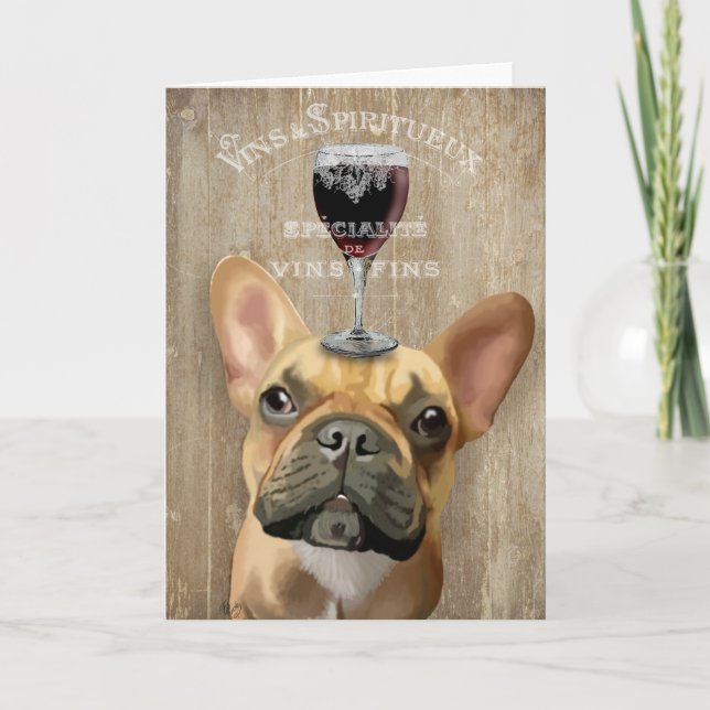 Hund Au Vin, Fransk Bulldog Kort (Framsida)