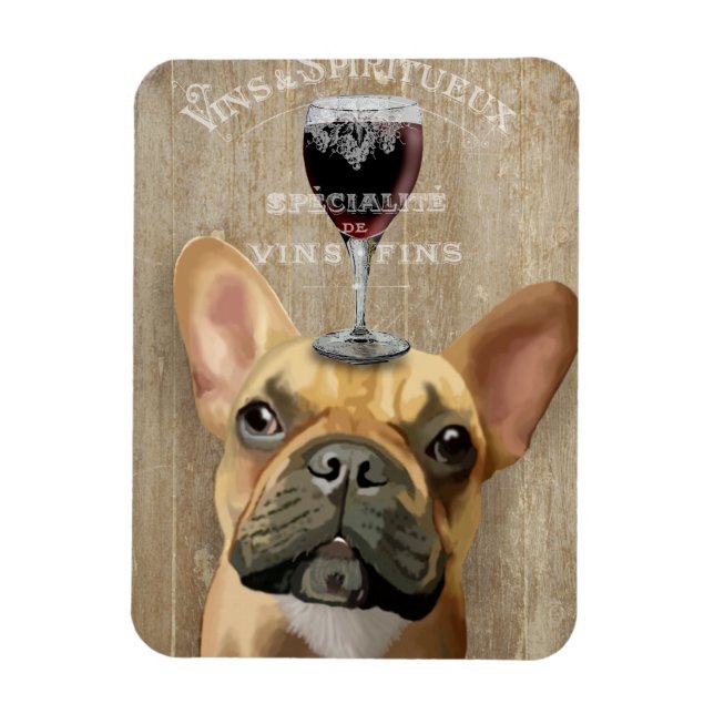Hund Au Vin, Fransk Bulldog Magnet (Vertikal)