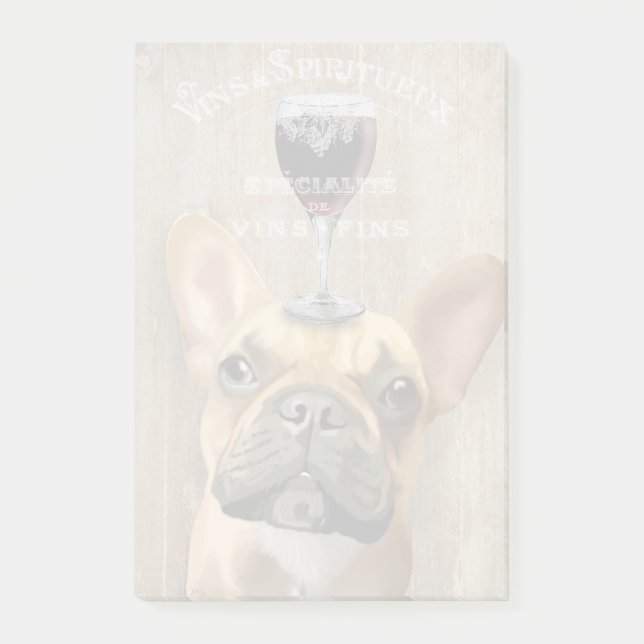Hund Au Vin, Fransk Bulldog Post-it Block (Framsida)