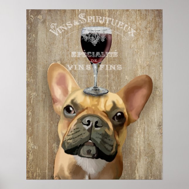 Hund Au Vin, Fransk Bulldog Poster (Framsidan)