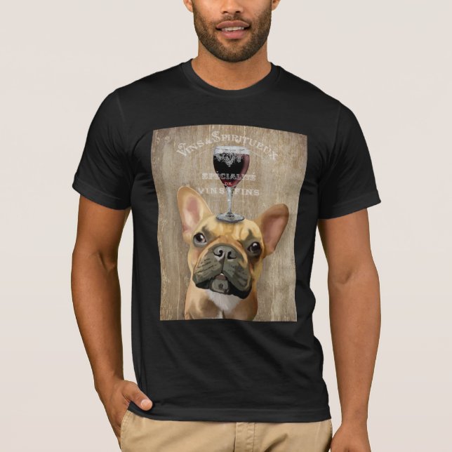 Hund Au Vin, Fransk Bulldog T Shirt (Framsida)