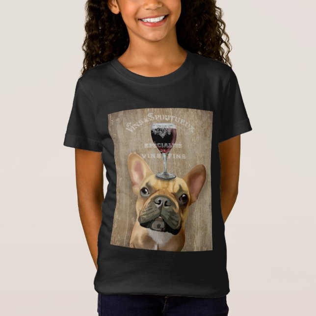 Hund Au Vin, Fransk Bulldog T Shirt (Framsida)
