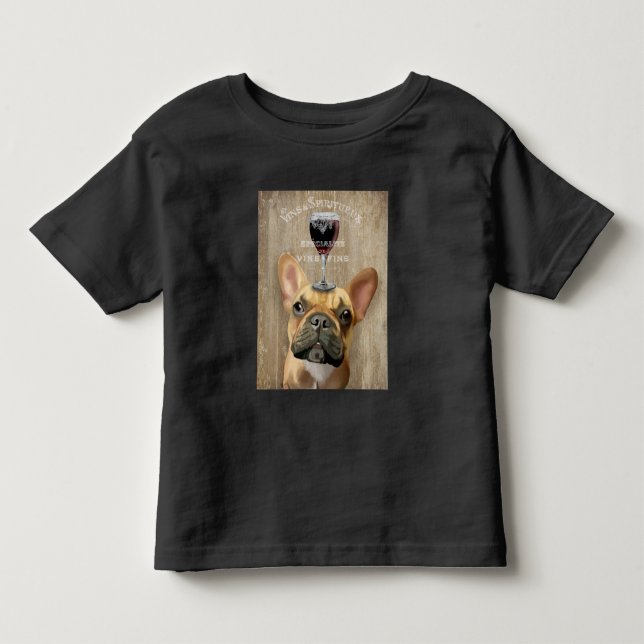 Hund Au Vin, Fransk Bulldog T Shirt (Framsida)