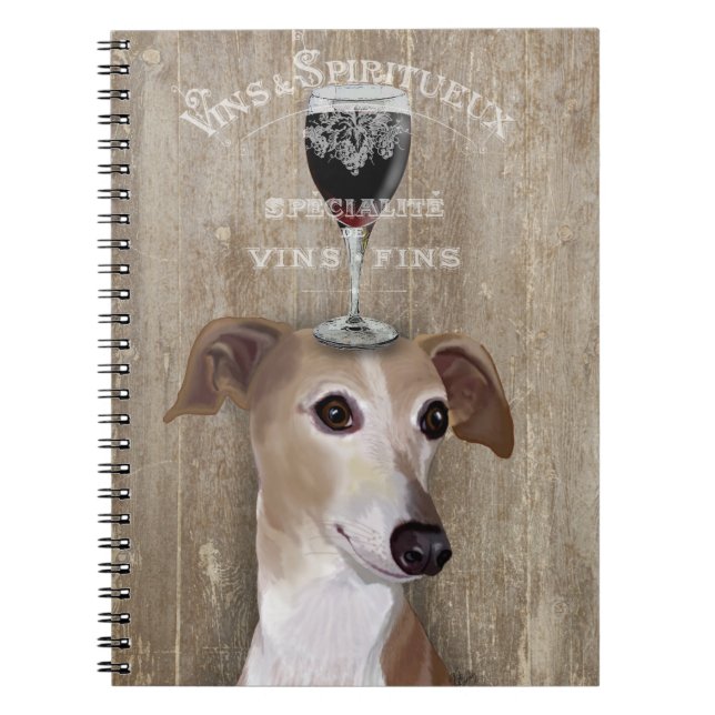 Hund Au Vin Greyhound Anteckningsbok (Framsidan)