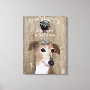 Hund Au Vin Greyhound Canvastryck