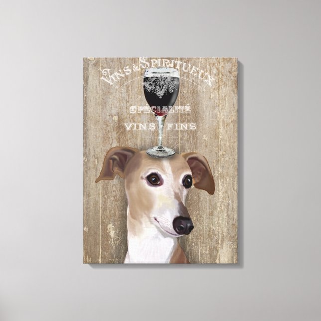Hund Au Vin Greyhound Canvastryck (Framsida)
