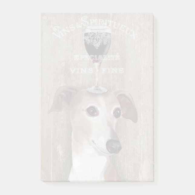 Hund Au Vin Greyhound Post-it Block (Framsida)