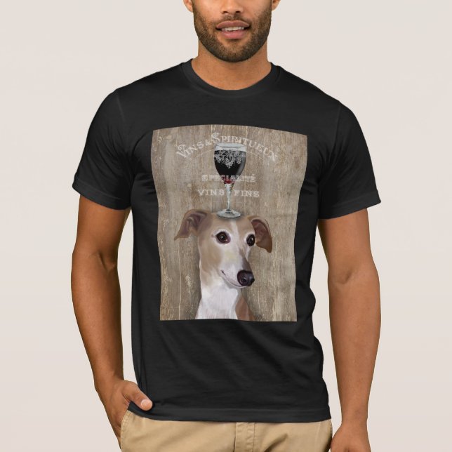 Hund Au Vin Greyhound T Shirt (Framsida)