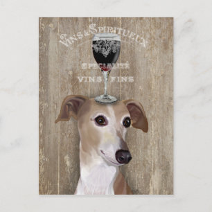 Hund Au Vin Greyhound Vykort