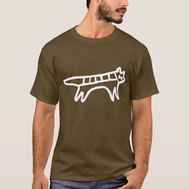 Hund, Australian teckning (Aborigine) Tee Shirt (Framsida)