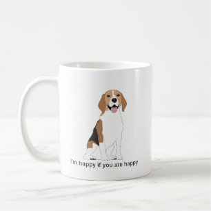 Hund av Beagle-ras med öppen mun Kaffemugg
