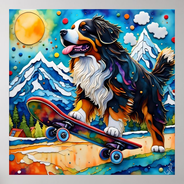 Hund av Bernese Mountain Poster (Framsidan)