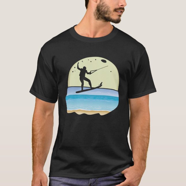 Hund av coolans aktiveringsljus för Wakeboard T Shirt (Framsida)
