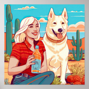 Hund av deert-Rädding, Tequila och Womandom-utskri Poster