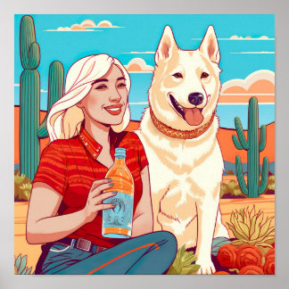Hund av deert-Rädding, Tequila och Womandom-utskri Poster