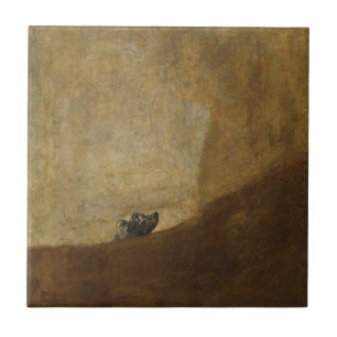 Hund av Francisco Goya Kakelplatta