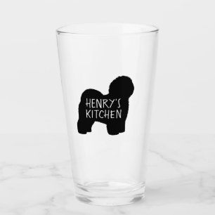 Hund av gammal engelsk Sheepdog Silhouette-Personl Glaskopp