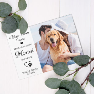 Hund av Heder Personlig Pet Photo Hund Bröllop Spara Datumet