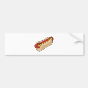 hund av hett i bun med ketchup- och senapsgrafik bildekal