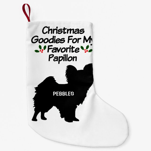 Hund av julfavoritpapillon liten julstrumpa (Framsidan)